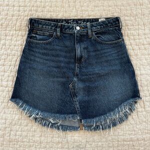 We The Free Dark Blue Frayed Mini Skirt